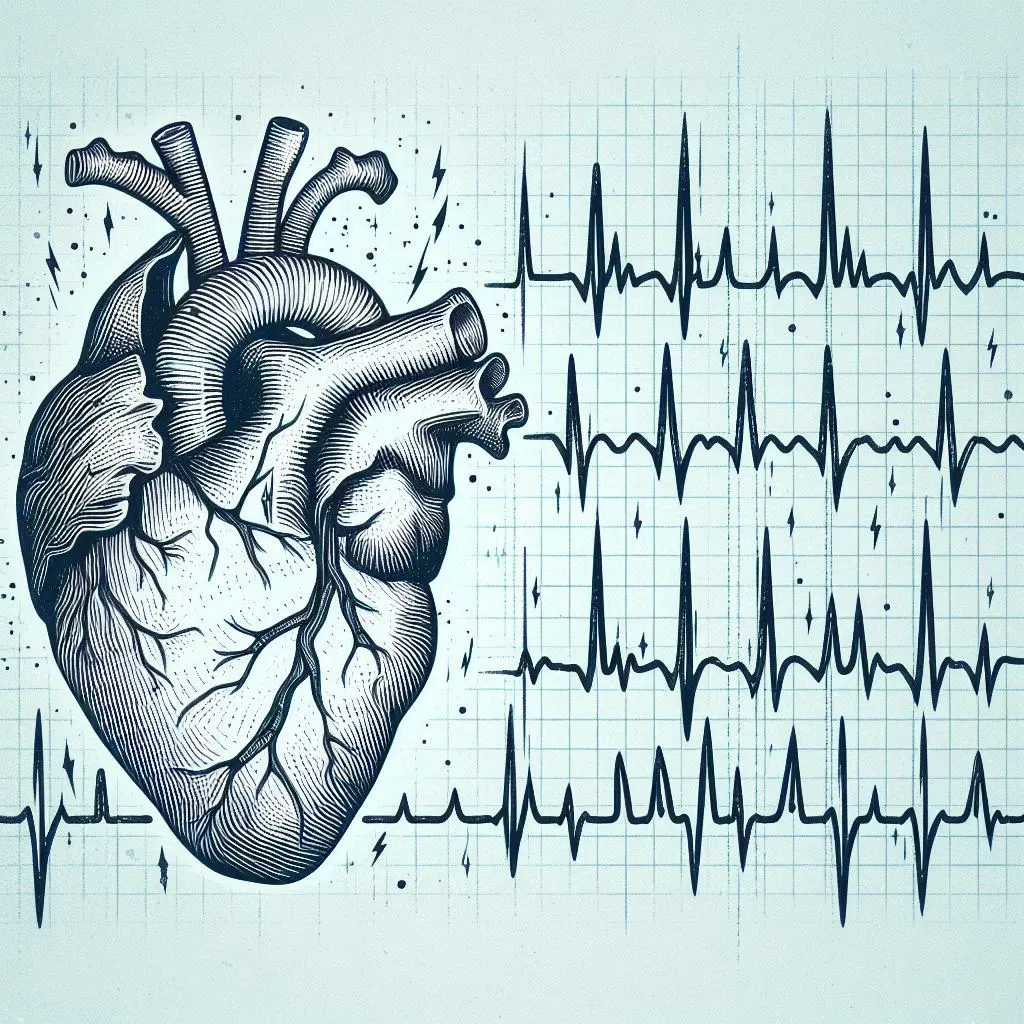 La actividad eléctrica del corazón: Motor esencial de la vida 2 Representación visual de una alteración en la actividad eléctrica del corazón.